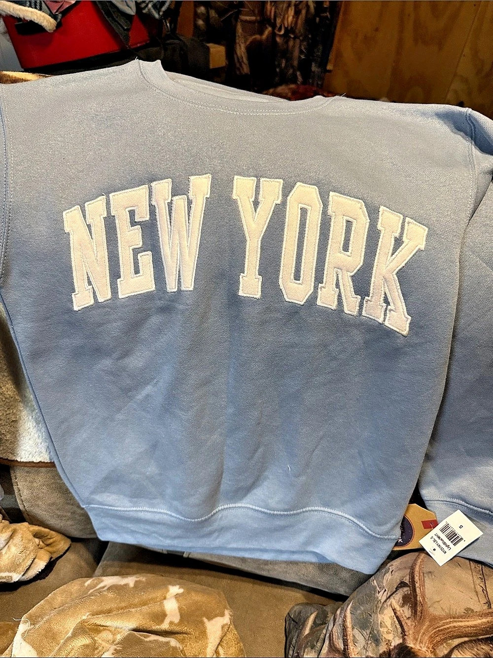 New York Popular New York Crew Neck Sweatshirt Blue